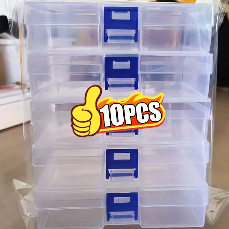 Face Mask Storage Box - صندوق تخزين بلاستيكي شفاف بغطاء قلاب،