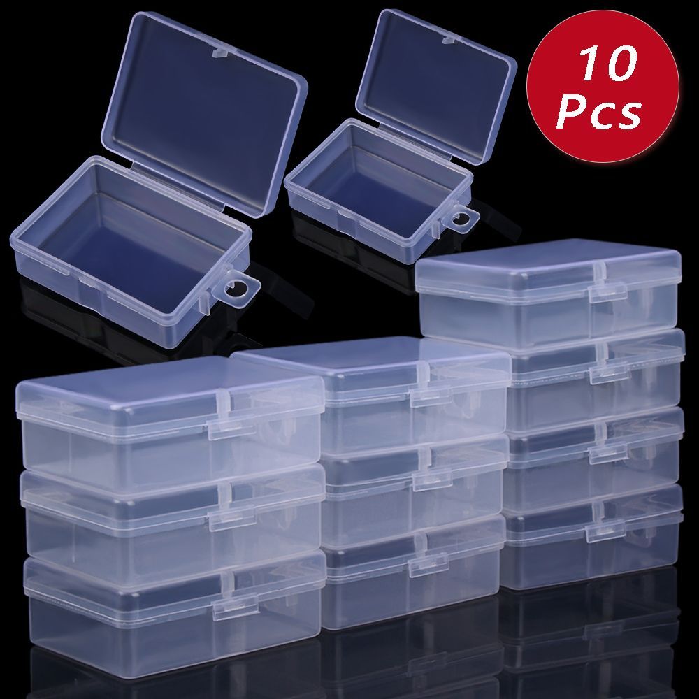 Face Mask Storage Box - 10 قطعة صناديق صغيرة مستطيل البلاستيك
