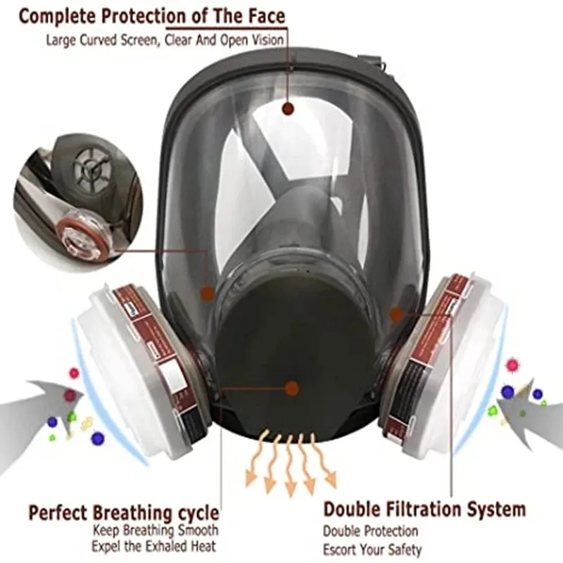 Kn95 Respirator Mask - قناع غاز كبير الحجم 6800، جهاز