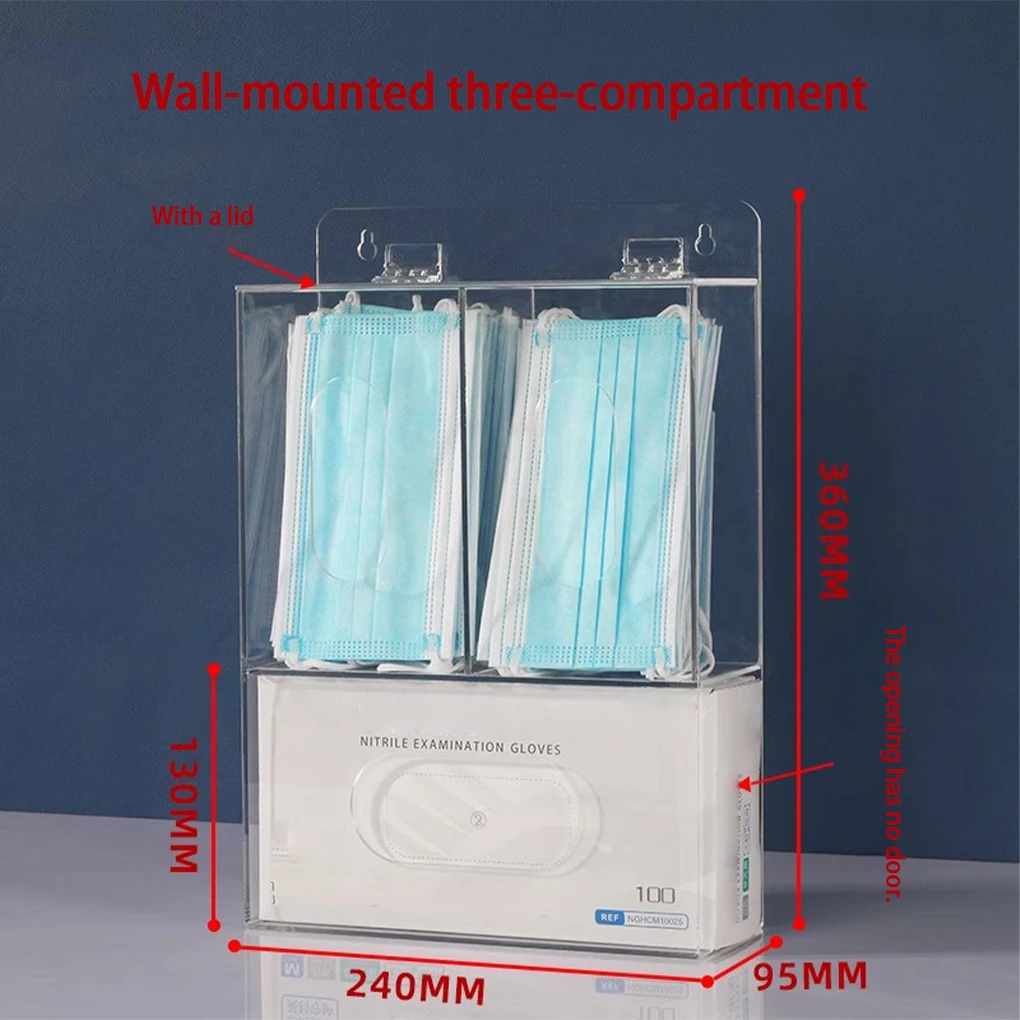 حامل قفازات أكريليك شفاف بثلاث - مراجعة Face Mask Storage Box وسعره