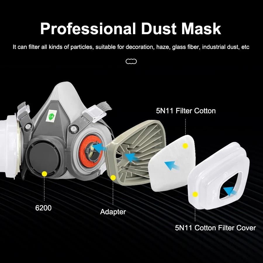 6200 قناع الغبار نصف الوجه مع  - مراجعة Respirator Half Face وسعره