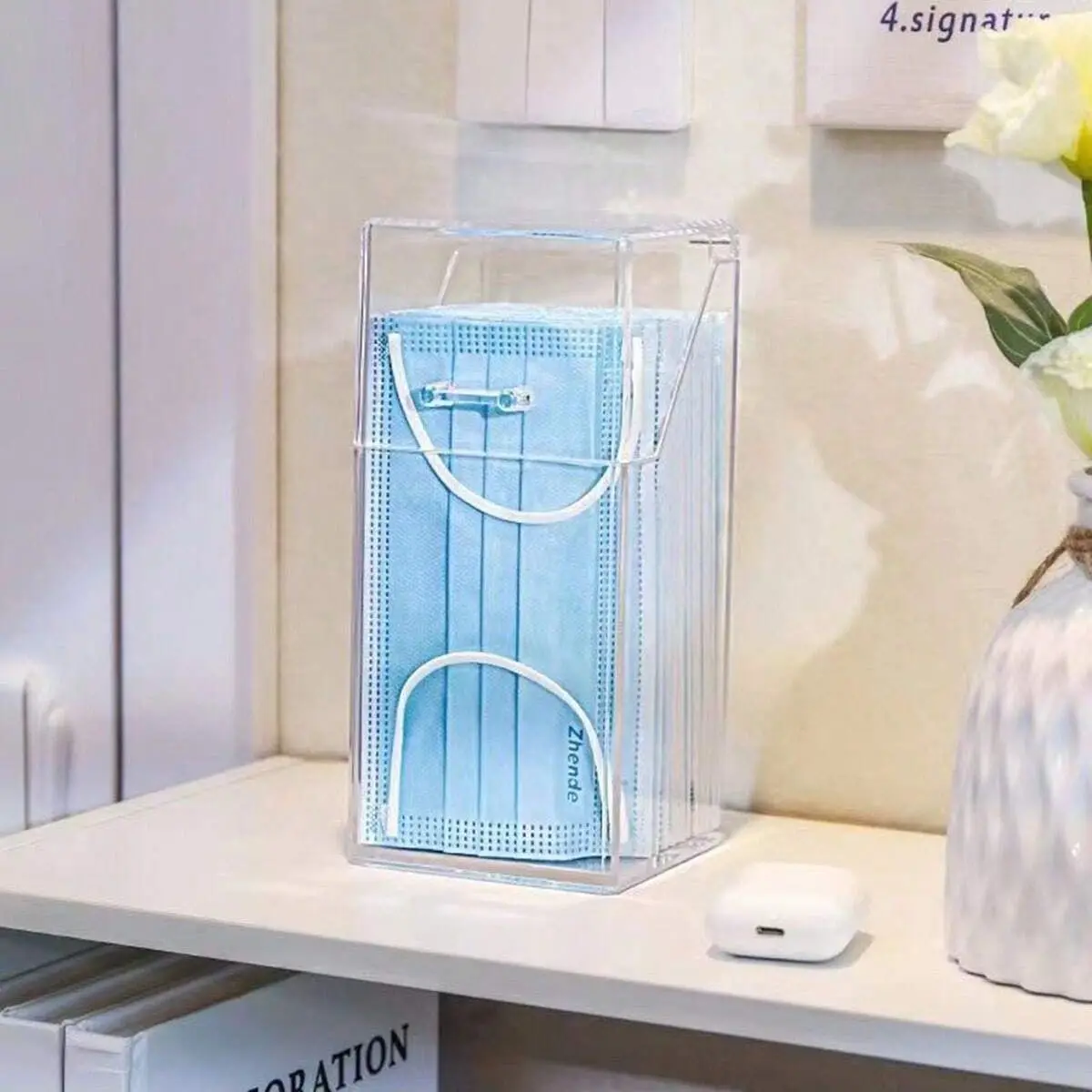 1/2 قطعة-صندوق تخزين قناع شفاف - مراجعة Face Mask Storage Box وسعره